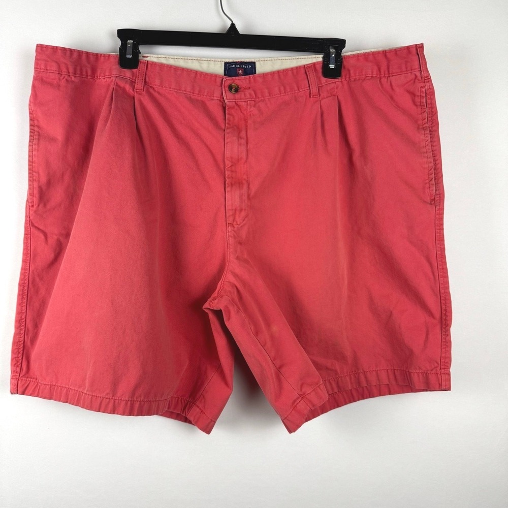 Saddlebred Shorts 50W Coral Weekend Pleated Big & Tall Cotton Casual Comfort